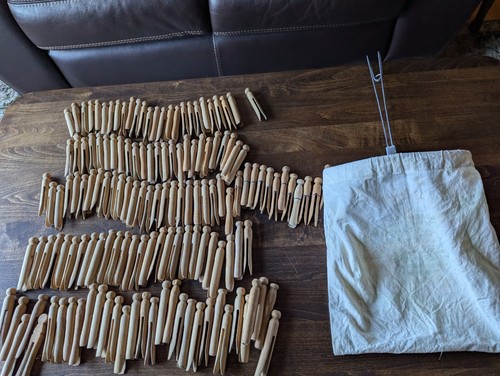 130 vintage mollette legno - mollette,
